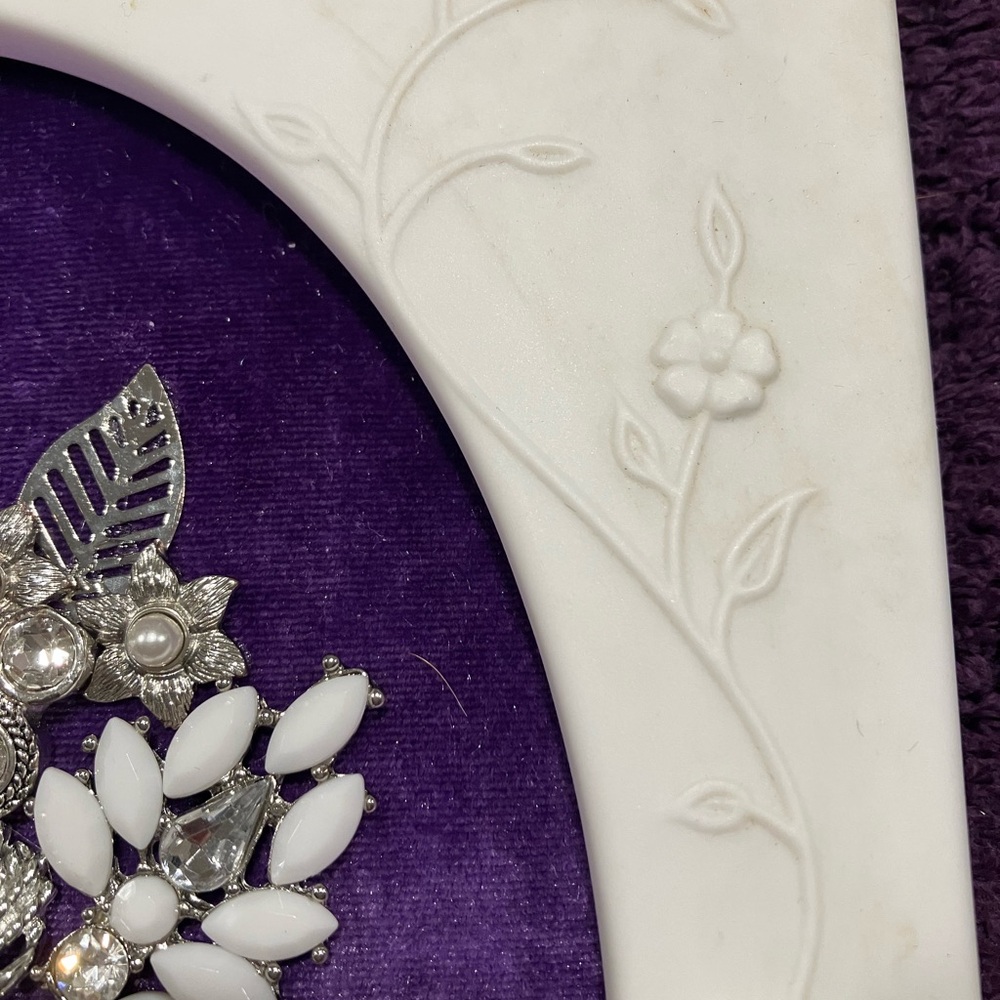 JEWELRY ART COLLAGE LILAC AND WHITE. UNIQUE HANDMADE OOAK GIFT 💝 IDEA - Picture 10 of 13